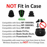 9 Pairs Noise Isolation Triple Three Flange Ear Tips Buds Plugs Gels Bud With 4Mm Inner Hole For Inside Diameter 4Mm-4.8Mm Earbuds In-Ear Earphones, S/M/L Black