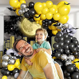 129pcs Superhero City Backdrop & Balloon Arch for Bat-Themed Parties