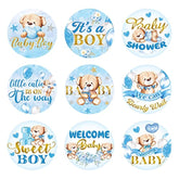 504 Pieces Boy Girl Baby Shower Favors Stickers Mini Kisses Candy Stickers Chocolate Drop Labels Wrappers Little Cutie Baby Shower Decoration For Sprinkle Birthday Party(Blue Bear)