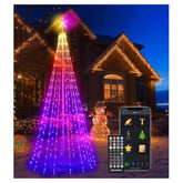 Outdoor Christmas Tree 9Ft 478 Leds Light Smart Spiral Cone Tree App And Remote Control, Music Sync Diy Functionality Perfect For Decor Yard And Parties