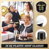 50 Pcs Cheers To 40 Years 16 Oz Birthday Party Disposable Cups Black Gold Plastic Tumbler Cups For 40Th Birthday Squad Tumblers For Wedding Anniversary Supplies Decorations