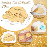 20 Pcs Mirror Acrylic Cupcake Toppers Gold Happy Birthday Cake Topper Engraved Cake Picks Cupcake Disc For Princess Theme Baby Shower Party Supplies