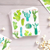 Succulent Cactus Paper Napkins For Fiesta Birthday Party - Cactus Party Decorations - 6.5 Inches (100 Pack)