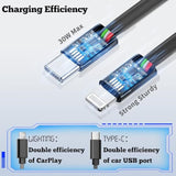 4 In 1 Retractable Car Charger, Fast Charging For Multiple Devices, Compatible With Iphone And Android, With Advanced Safety Features And Real-Time Voltage Monitoring,1-Pack