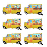6Pcs Back To School Balloons - 28.3X20.9In Bus Balloon - School Bus Balloons For Classroom Decorations - First Day Of Schools Decoration