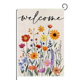 Spring Decorations For Home,Welcome Spring Floral Garden Flag 12X18 Inch Double Sided Colorful Flowers Summer Seasonal Welcome Yard Outdoor Flag