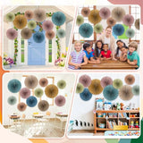 18 Pcs Boho Hanging Paper Fans Decor Back To School Paper Fans Round Garlands Bulletin Board Classroom Decorations For Party Supplies Classroom Decor