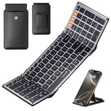 Backlit Foldable Keyboard, Xk01 Plus Folding Portable Bluetooth Keyboard For Travel, True Full Size External Wireless Keyboards With Backlight For Ipad Tablet Smartphone Laptop Pc