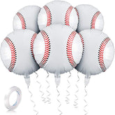 6 Pack 18 Inches Baseball Balloons Baseball Party Decorations Foil Balloons For Birthday Sports Party Favors Decoration Supplies