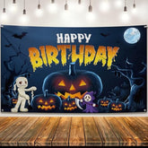 Xtra Large Halloween Birthday Banner 72x44 Inch Backdrop Party Decorations