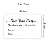 Guess How Many Game Cards, (50 Cards) Baby Shower Game Cards (Minimalist) 3.5" X 2"