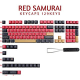 Red Samurai Keycaps, 129 Set Pbt Keycaps For Gaming Keyboard, Cherry Profile D