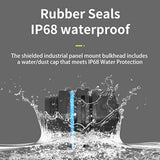 5Pcs Rj45 Panel Mount Waterproof Connector,Shielded Rj45 Cat5E/6 Industrial Bu