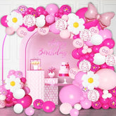 126pcs Pink Balloon Arch Kit for Cartoon Cat Theme, Birthdays & Party Decorations