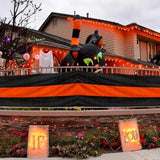Halloween Bunting: Orange & Black Stripe "Trick or Treat" Banner (2x20 ft)