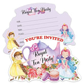 15 Pcs Watercolors Floral Teapot Cute Princess Shaped Fill-In Invitations Cards With Envelopes, Funny Birthday Baby Shower High Tea Royal Tea Party Invites For Teen Girls Adult Tea Lover