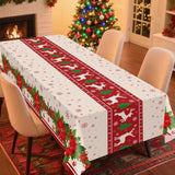 2 Pack Christmas Tablecloth Rectangular Disposable,54 X 108 Inch Tablecloths Christmas Decorations Party, Table Cloth Rectangle,Plastic Table Cover For Home Dinner Indoor Outdoor Party Decor