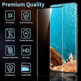 3 Pack Galaxy S21 Ultra Screen Protector, 9H Tempered Glass, Ultrasonic Fingerprint Support, 3D Curved,Hd Clear Scratch Resistant For Samsung Galaxy S21 Ultra 5G Glass Screen Protector
