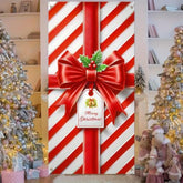 Christmas Bow Door Cover 35 X 71 Inch Indoor Outdoor Door Cover Decoration Christmas Door Decorations Gift Box Bow Banner Cover For Front Door Porch Home Xmas Decor