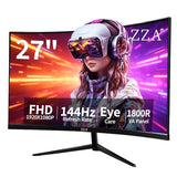 27" Gaming Monitor,1920 * 1080P 144Hz Curved Computer Monitor,Hdmi *1,Vga*1,Tilt Adjustable,Vesa Compatible, Black