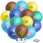 50Pcs Pineapple Balloons, Summer Tropical Latex Arch for Birthday, Baby Shower, Luau Party