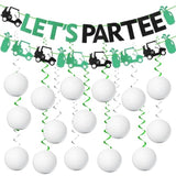 Golf Party Decorations Let's Partee Banner Hanging Swirls for Birthday Baby Shower
