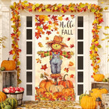 Scarecrow Pumpkin Fall Banner – Autumn Door Hanging 31.5×67"