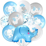 45 Pieces Elephant Balloon 12 Inch Baby Shower Elephant Balloon For Baby Boy Girl Gender Reveal Animal Themed Birthday Party Supplies Indoor Outdoor Decor(Blue, Grey, White)