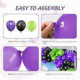 Black Purple Green Balloon Arch Kit, Star Foil Balloons For Kids Boy Monster Theme Birthday Decorations Baby Shower Wedding Anniversary Engagement Graduation Celebrations Party Supplies