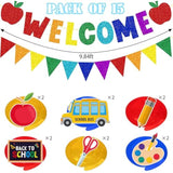 Glitter Back To School Decorations, Welcome Banner First Day Of School Decoration Back To School Hanging Banners Swirls For Teacher Classroom Kindergarten Preschool Party Supplies Favors