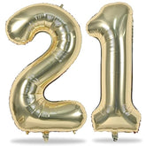 Champagne Gold 21St Birthday Balloons For Her, 40In Light Gold Foil Number 21 Balloons For Boys Girls, Birthday Party Balloons Numbers 2 And 1 For Women Men 12Th 21St Anniversary Decorations Supplies
