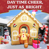 6Ft Christmas Inflatables The Runaway Gingerbread Man Outdoor Decorations, Christmas Blow Up Yard Decorations With Built