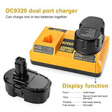 2Pack 4.5Ah Replacement Dewalt 18V Xrp Battery And Charger Dc9320 For 18 Volt Batteries Dc9096 Dc9099 Dc9098 Dw9096 Dw9099 Dw9098 + 2-Port Battery Charger