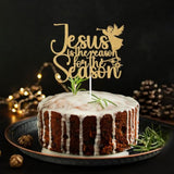 Jesus Is The Reason For The Season Cake Topper, Merry Christmas, Nativity Happy Birthday Jesus, Christmas Birthday Party Decorations Supplies