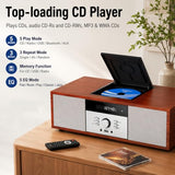 Nostalgic Bluetooth Stereo System for Home, Vintage Micro HiFi Systems CD Player,with Bluetooth Audio Streaming,FM Radio,USB Port,Aux-in,Earphone