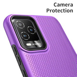 For Blu View 5 Pro Phone Case With Tempered Glass Screen Protector,Dual Layer Heavy Duty Shockproof Protection Phone Case Cover For Blu View 5 Pro (Purple)