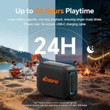Portable Bluetooth Speaker Waterproof Gift: Ipx5 Hd Sound Up To 24H Playtime, Tws Pairing, Wireless Speakers With Lights, Travel Essentials Valentines Birthday Gifts For Men Women Boys Girls-Black