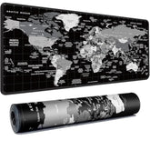 World Map Gaming Mouse Pad Black Desk Mat Pad Xxl Mouse Pads For Desk 35.4X15.7In Mousepad With Stitched Edges,Non-Slip Rubber Base,Waterproof Computer Keyboard Pad For Gamer,Office&Work