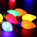 C7 Bulbs Christmas String Lights With Remote - 50 Led 26Ft Battery String Lights - Fairy Christmas Lighting For Outdoor
