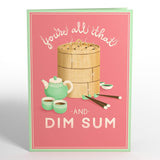 Everyday Pop-Up Card For Her, Him, Girls, Boys - 3D Love Greeting Cards - Dim Sum - 5" X 7" - Blank Note Card & Envelope Included
