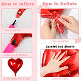 50 Pcs Red Valentine'S Day Balloons Heart Foil Balloon Valentine'S Day Decorations 18 Inch Valentines Balloon Love Balloons Party Decorations For Wedding Engagement Baby Shower Birthday Holiday Decor