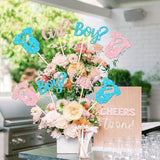 12 Pcs Boy Or Girl Centerpiece Sticks Double Sided Glitter Onesie Question Mark Gender Reveal Table Flower Centerpieces Sticks For Baby Shower Kids Birthday Party Table Flowers Decorations Supplies