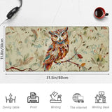 Pretty Owl Gaming Mouse Pad, 31.5"×11.8" Extended Desktop Mouse Pads For Keyboard Laptop Computer, Large Desk Mat With Stitched Edges For Work Office Desk Decor (Elegant Owls)