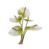 5 Pc 24Inch/61Cm Artificial Anthurium Lily Flowers Permanent For Home Decor Bouquet And Green Leaf For Bridal Wedding Festival Party,Store Decor Small Flower Bouquet Accessories (White)