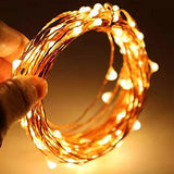 16FT Battery Powered Fairy Lights Warm White Copper Wire Starry LED String Lights for Bedroom Wedding Party Christmas Decor