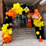 Construction Balloon Garland Kit: Black, Orange, Yellow Party Decor