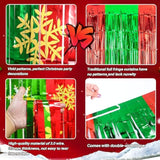 Red Green Foil Fringe Curtains for Christmas and New Year Party Backdrop
