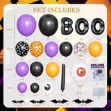 132Pcs Halloween Balloon Arch Kit - Scary Garland with Plastic Bloodshot Eyeballs Decor