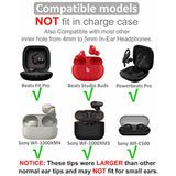 9 Pairs Compatible With Beats Studio Buds + / Fit Pro/Wf-1000Xm5 / Wf-1000Xm4 Triple Flange Ear Tips, Noise Reduce Silicone With 4Mm Connector Hole Fit For Most 4Mm - 5Mm In-Ear Earphones - Black