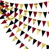 30 Ft Black Hot Pink And Gold Party Decorations Hanging Paper Triangle